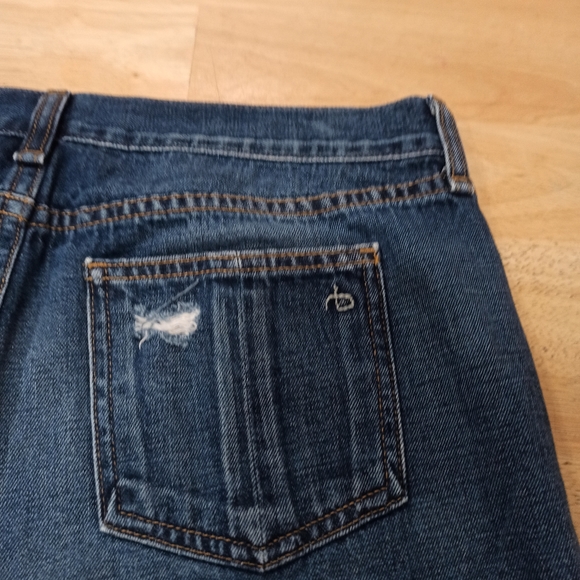 Rag And Bone Women's Cut off Denim *high-rise* Jean Shorts Blue In Cat Skills 26 - Picture 4 of 16